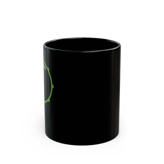 "RimSHOT" Lime Green "P" - 11oz., Ceramic Black Mug