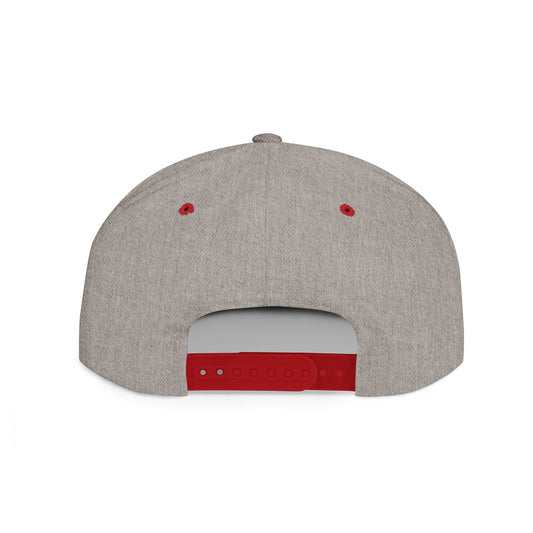 Let Us PRAY - Flat Bill Snapback Hat (embroidered) - grey/red