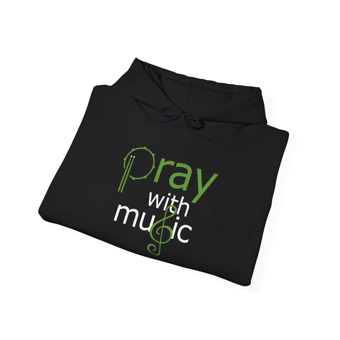 Pray with music Unisex Heavy Blend™ Hooded Sweatshirt (black) - Inspirational, cozy, comfortable, lounge wear