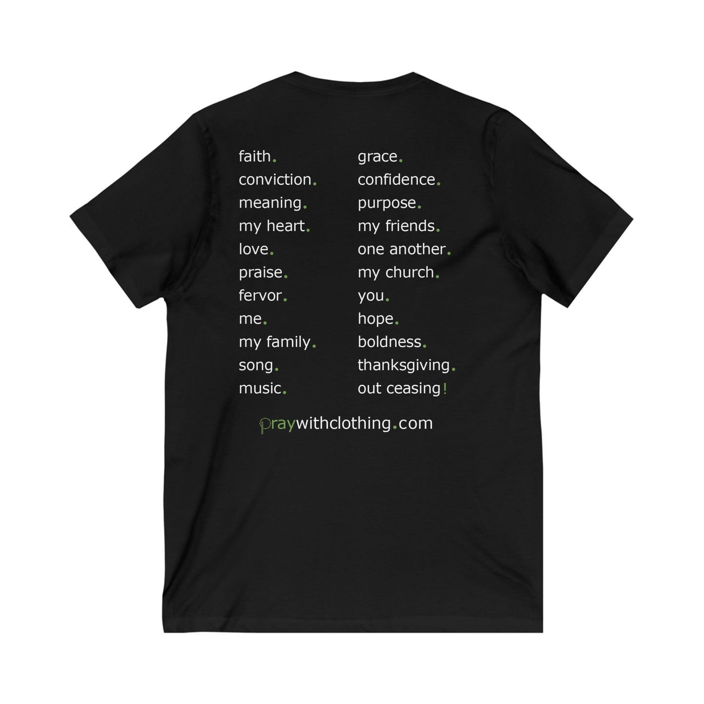 "Pray With..." Men's Short Sleeve V-Neck Tee (black)