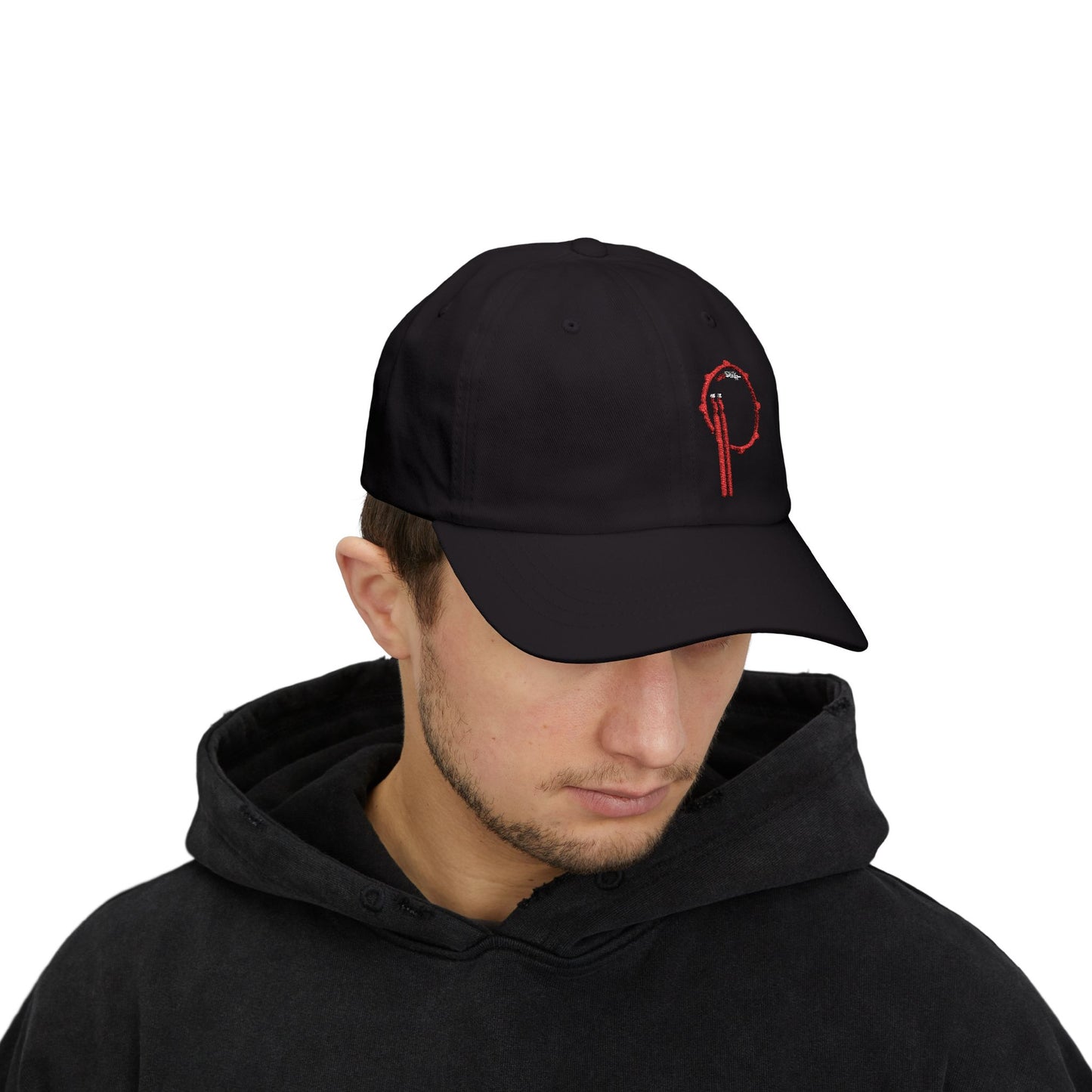 "RimSHOT" Offset Red "P" Logo Embroidered -  Classic Dad Cap