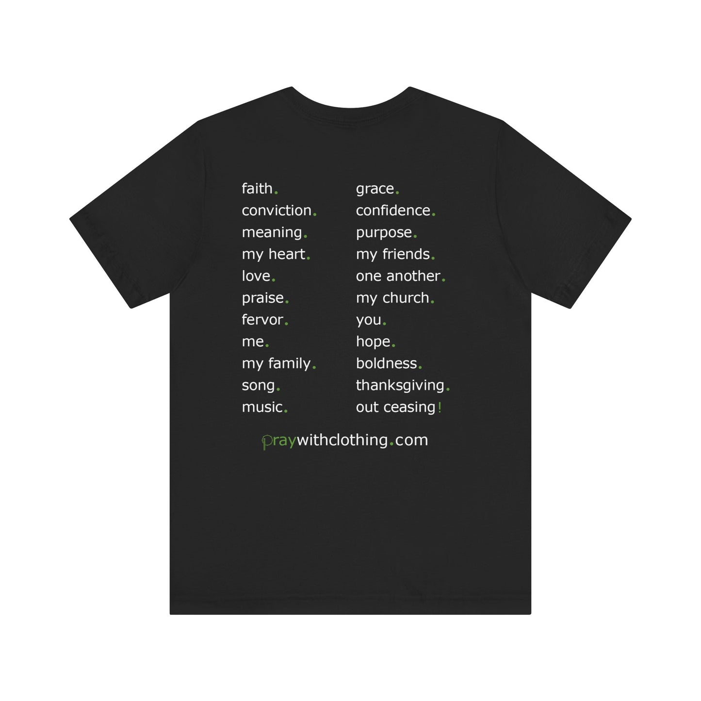 Camiseta unisex de manga corta "Pray With..." (negra) - AGOTADA