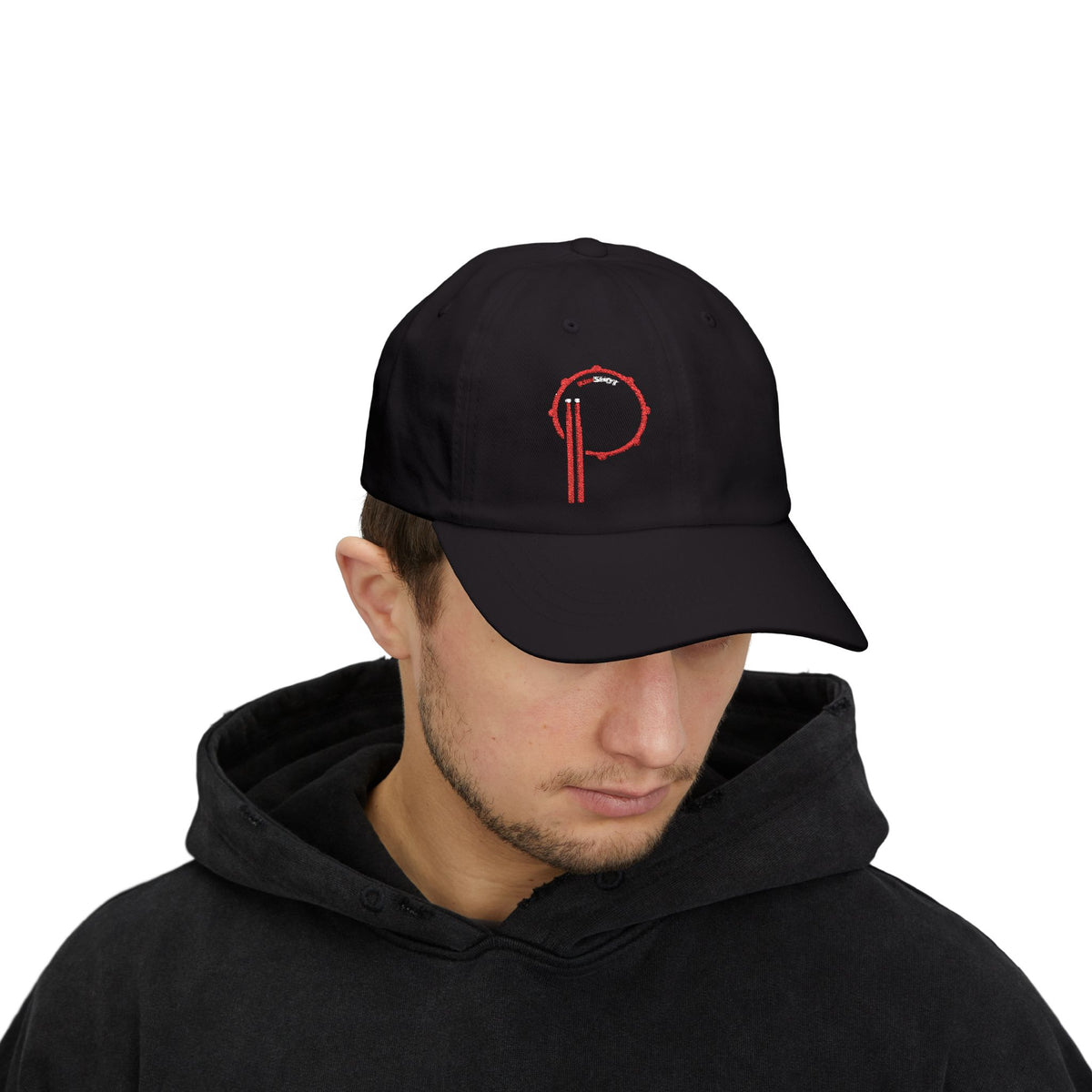 RimSHOT Offset Red P Logo Embroidered -  Classic Dad Cap