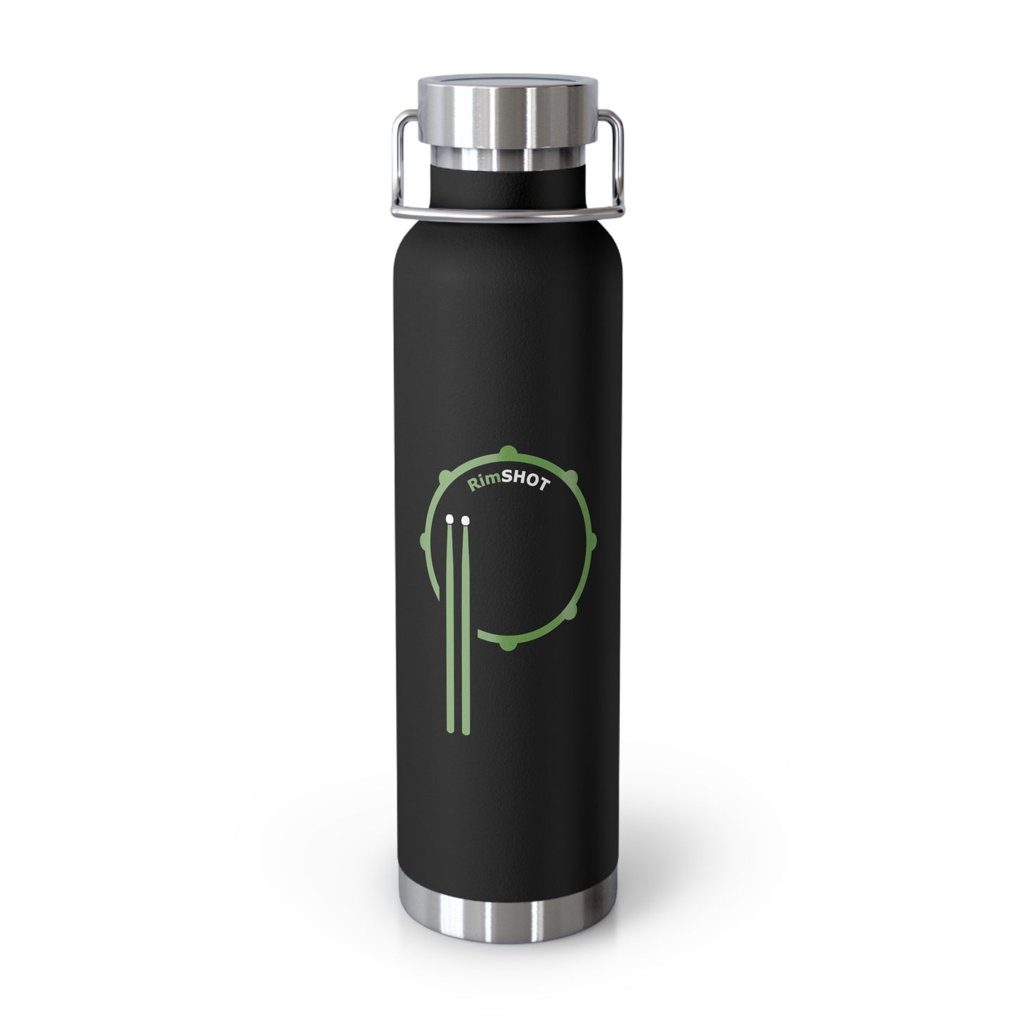 RimSHOT Green - Copper Vacuum Insulated Tumbler, 22oz black