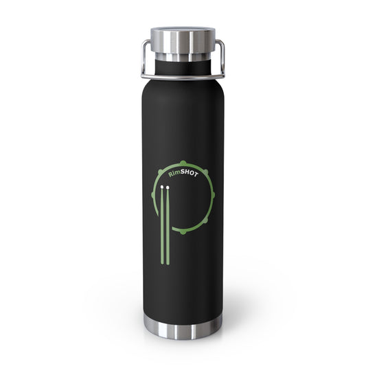 RimSHOT Green - Copper Vacuum Insulated Tumbler, 22oz black