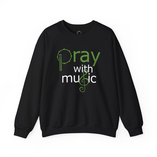 Pray With Music Green Crewneck Sweatshirt