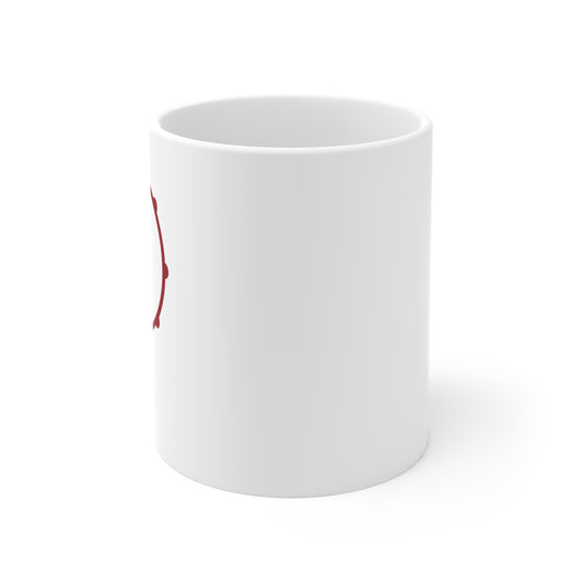 RimSHOT Red Logo Mug — 11oz Cup (white) for Drummers & Music Lovers, Motivational Drinkware