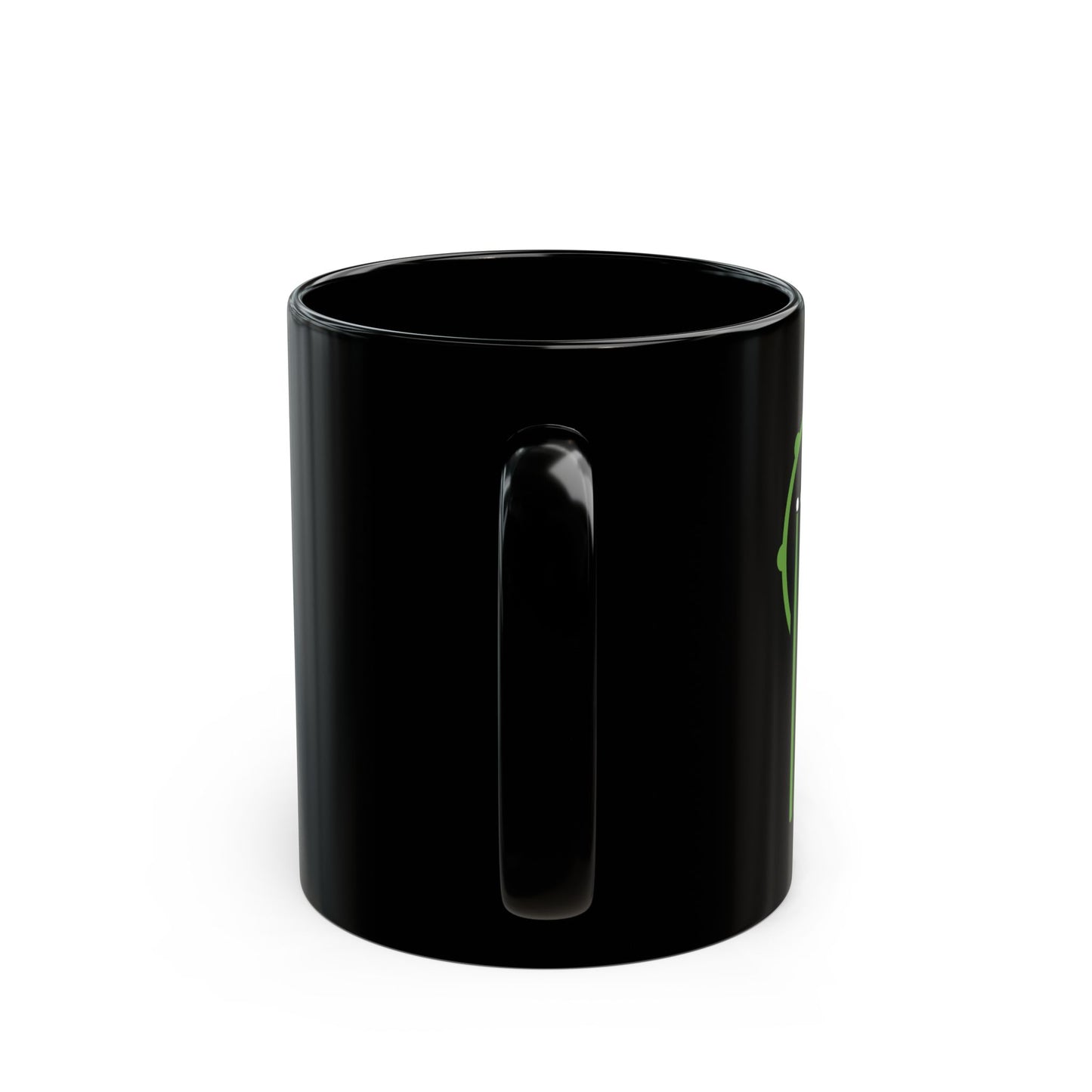 RimSHOT Lime Green P - 11oz., Ceramic Black Mug