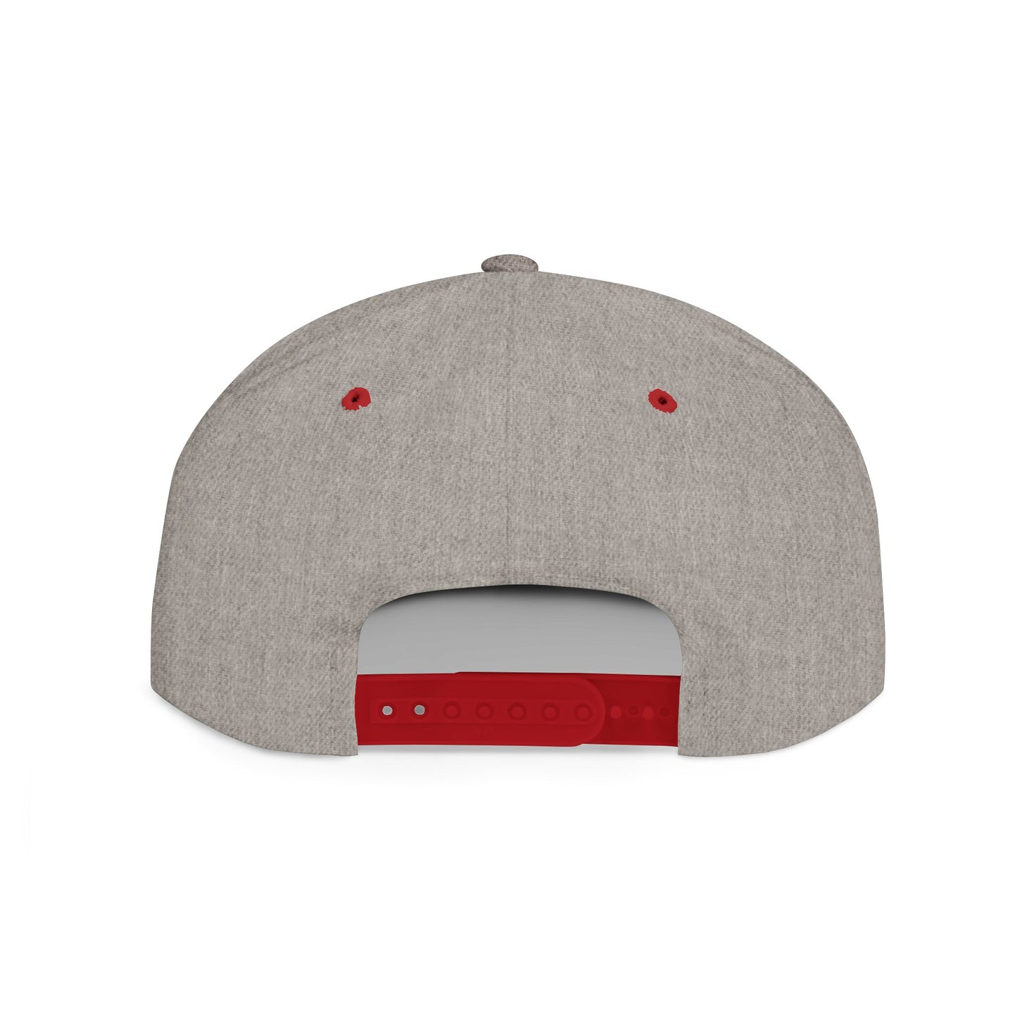 "Let Us PRAY" Flat Bill Snapback Hat (embroidered) - grey/red