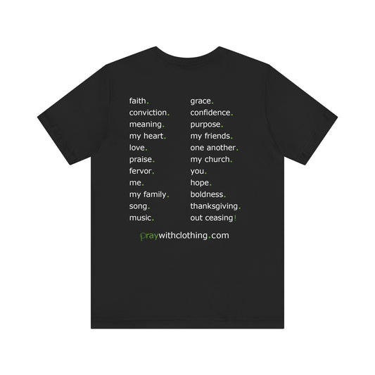 "Pray With..." Unisex Short Sleeve Tee (black)