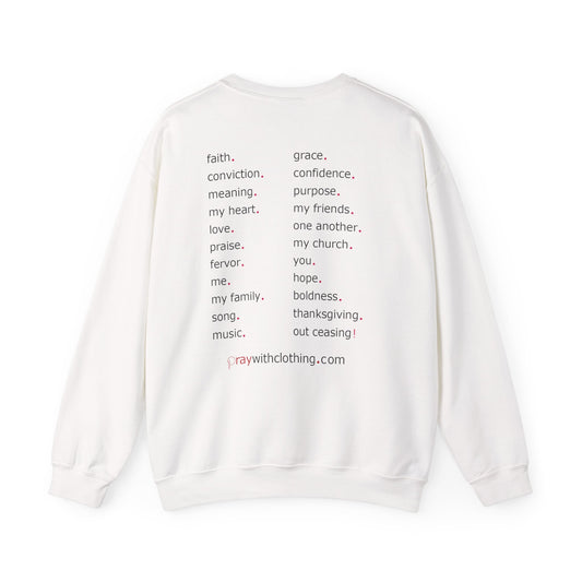 Pray With...Unisex Crewneck Sweatshirt (white)