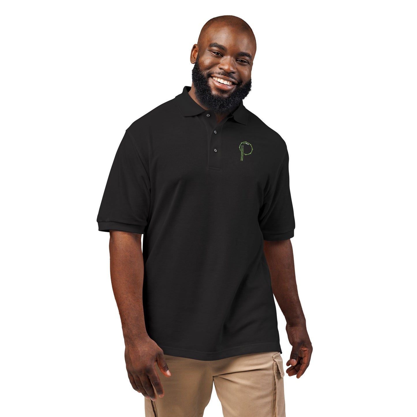 "RimSHOT" Green Embroidered ‘P’ Polo Shirt