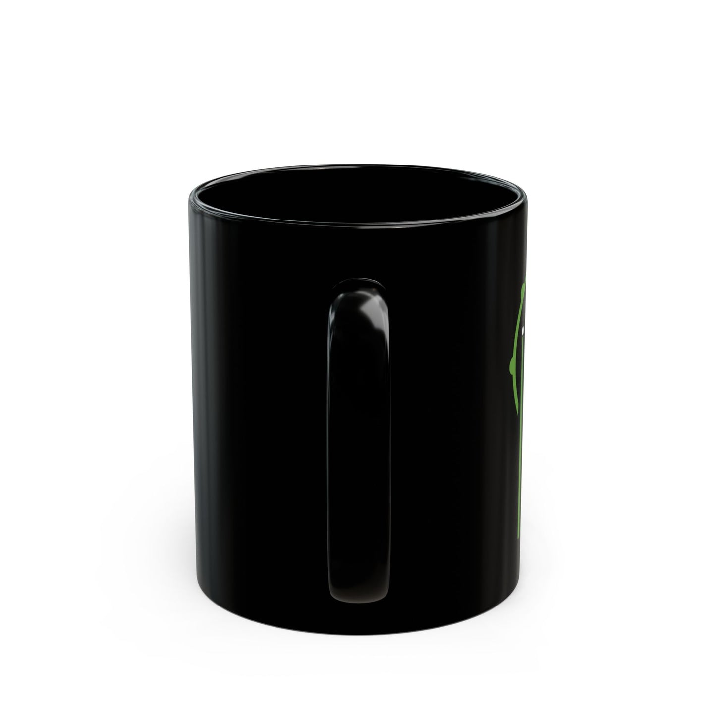 "RimSHOT" Lime Green "P" - 11oz., Ceramic Black Mug