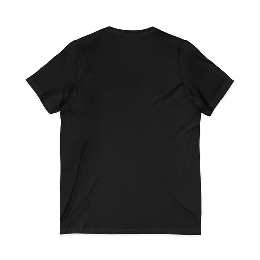 "Pray with jazz" V-Neck Unisex Short Sleeve Tee (black)