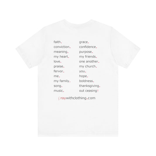 "Pray With..." Unisex Short Sleeve Tee (white)