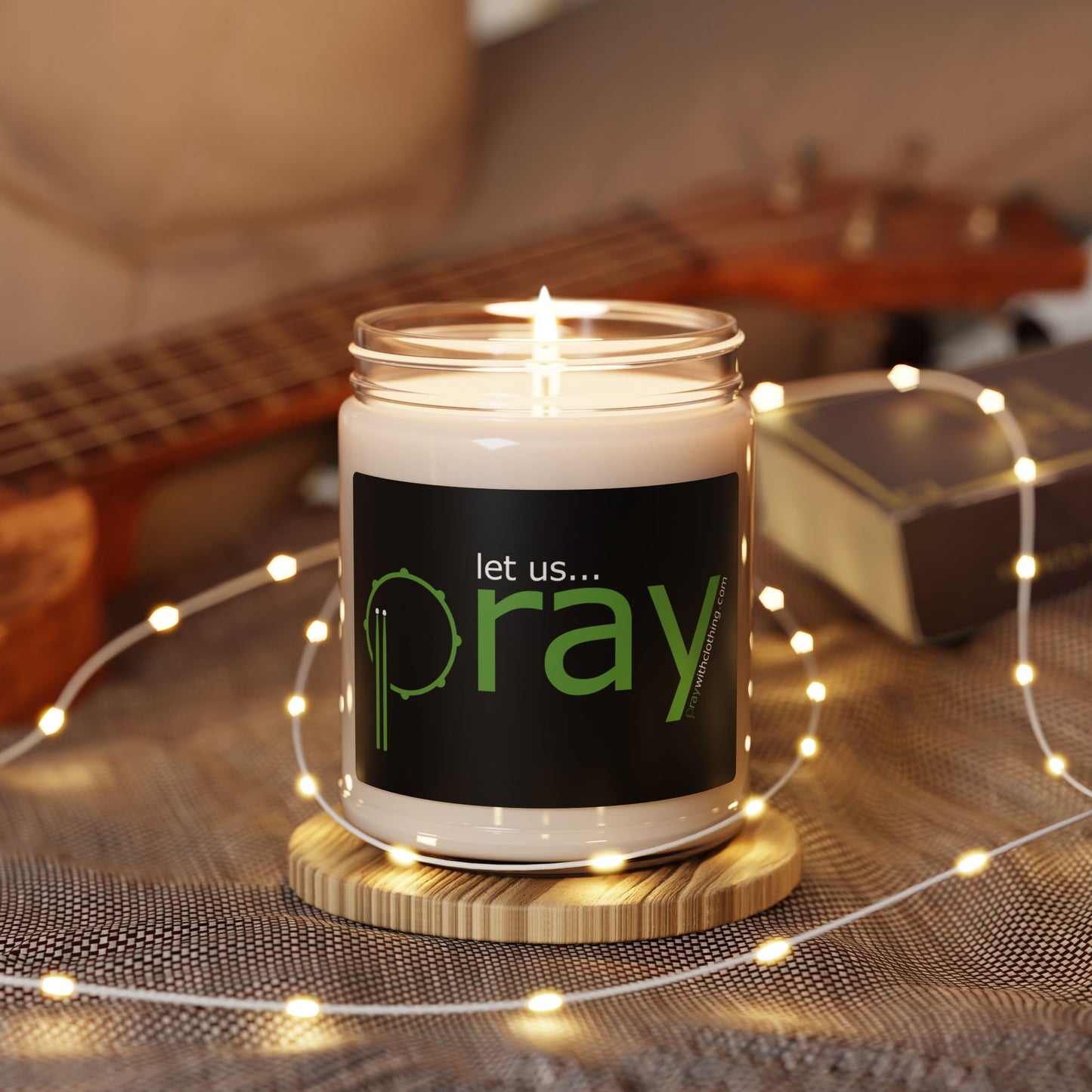 Let Us PRAY black label - Scented or Unscented Soy Candle with Inspirational Quote, Relaxation Gift, Prayer Candle for Meditation, Home Decor, Aromatherapy